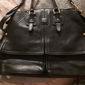 X-Large Dooney & Bourke Black Leather Crossbody/Shoulder Bag